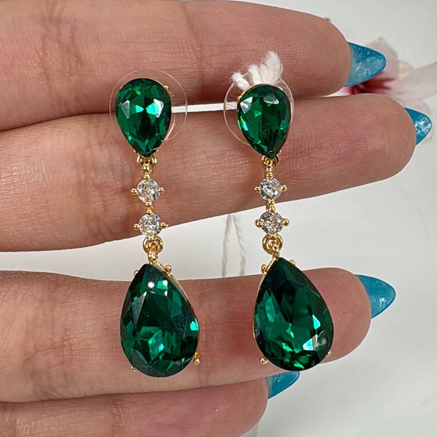 Teal Swarovski Crystal Earrings