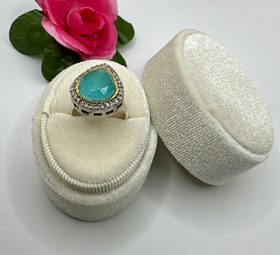 Turquoise Hydro Drop Adjustable Finger Ring