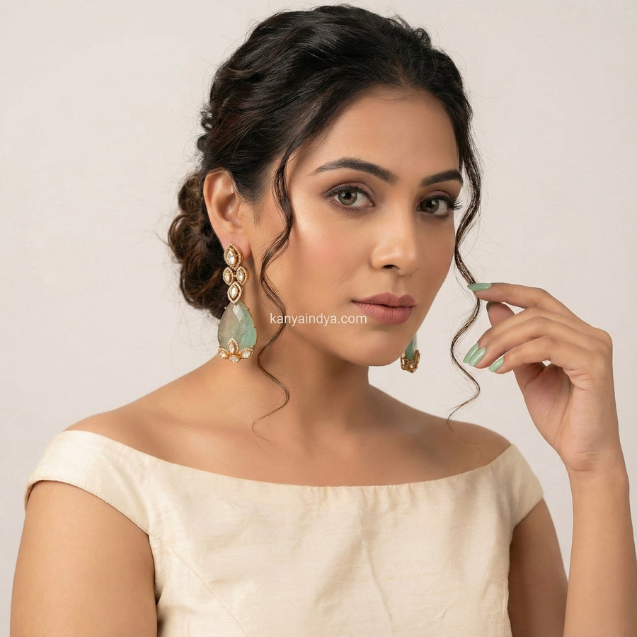 Mint Doublet Moissanite Earrings