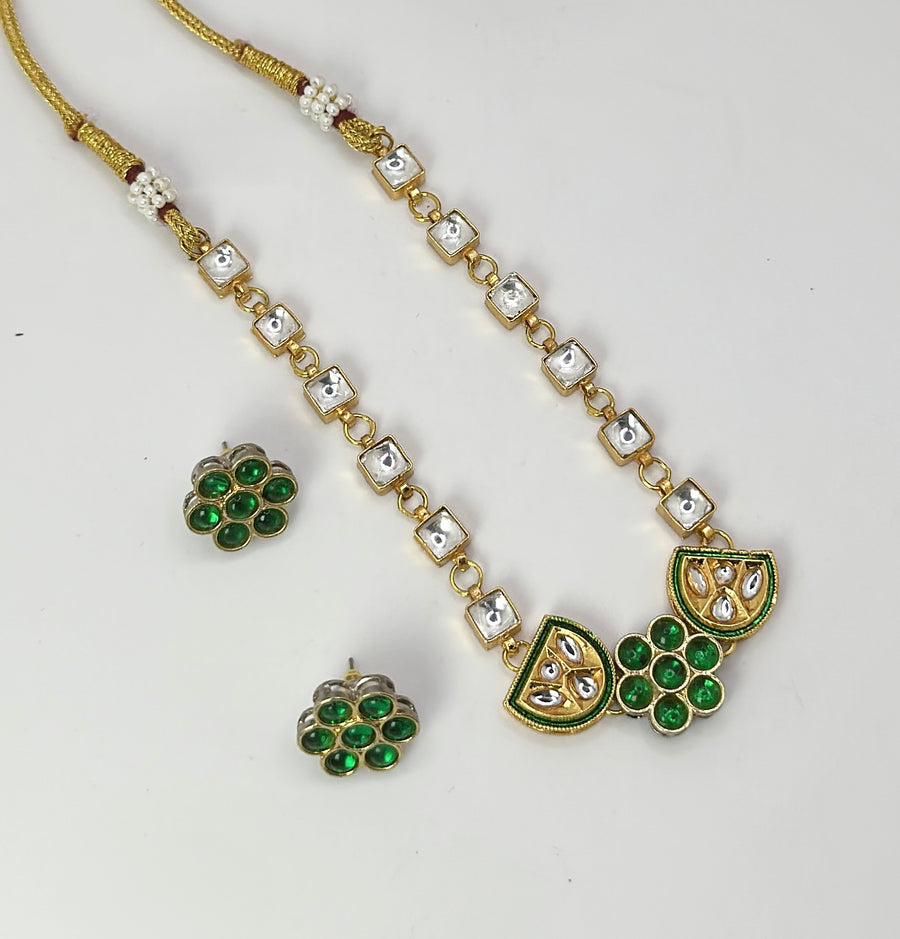 Green Dainty Kundan Choker Set