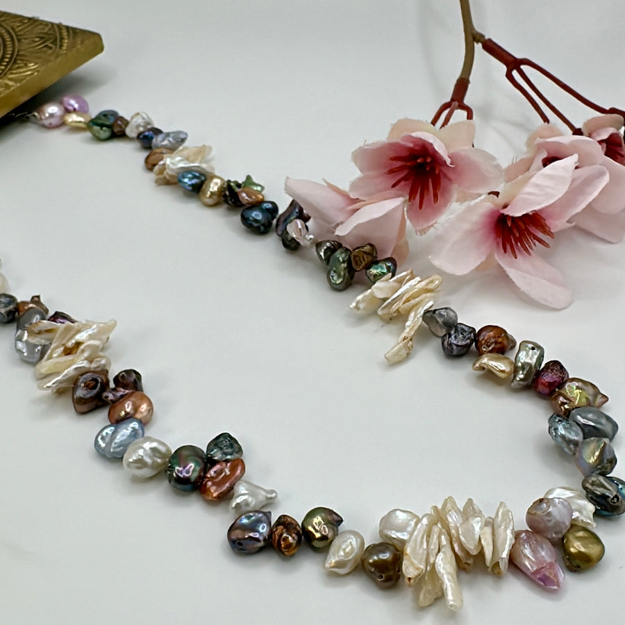 Multi Baruq Pearls Long Necklace Set