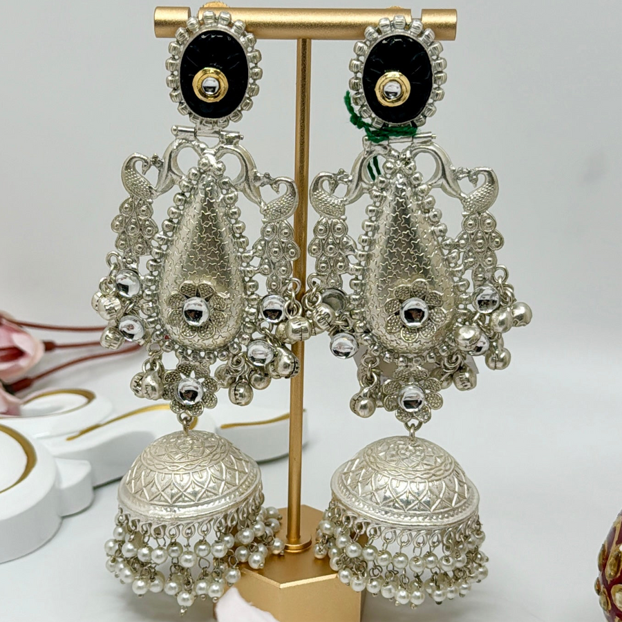 Black Silver Lookalike Jhumka