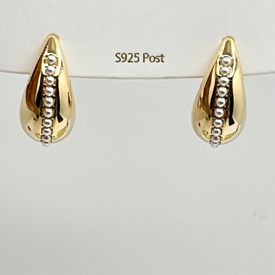 Clear Anti Tarnish 18K Gold Plated Dainty Studs