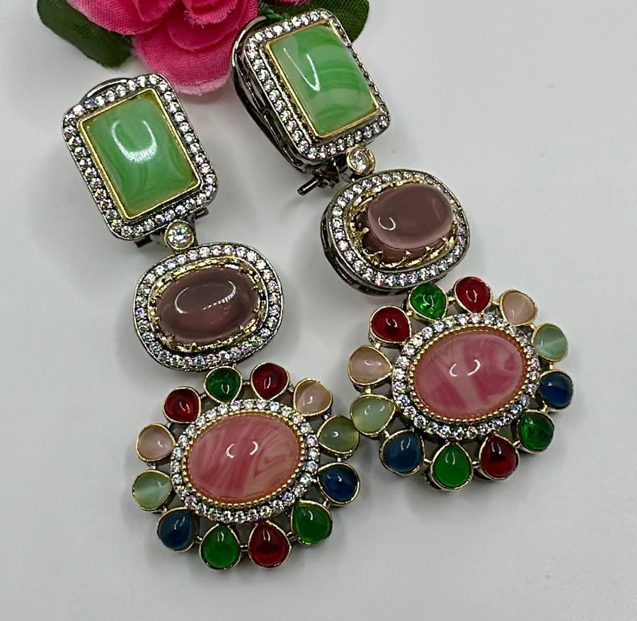 Mint And Ruby Sabya Inspired Earrings