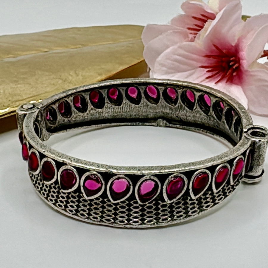 Ruby Silver Lookalike Bangle