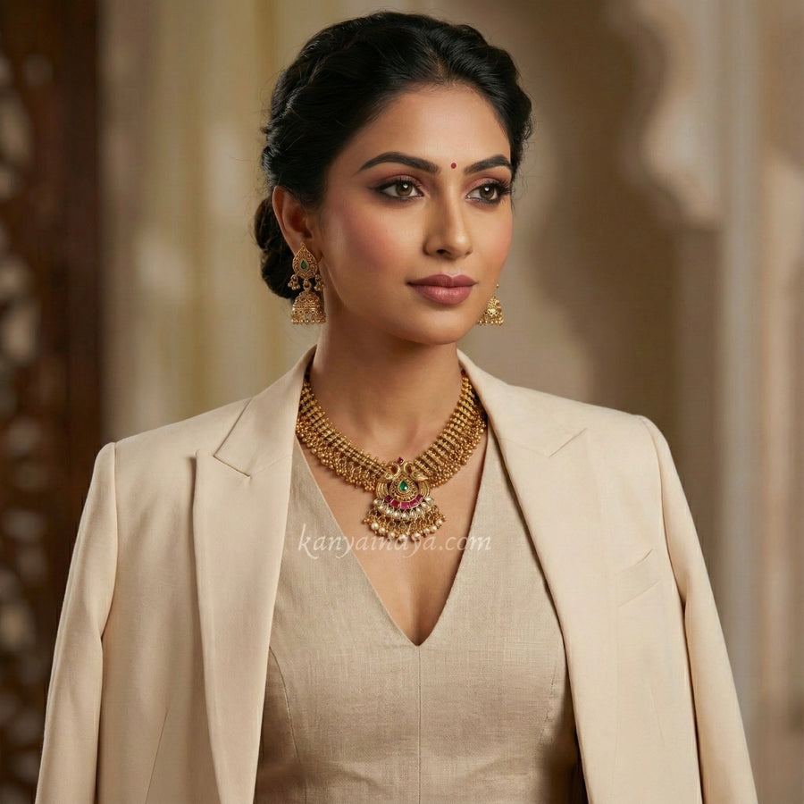 Multi Antique Gold Heritage Necklace Set