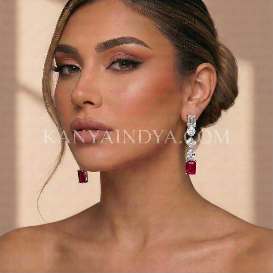 Ruby Italian Cubic ZirconiaEarrings
