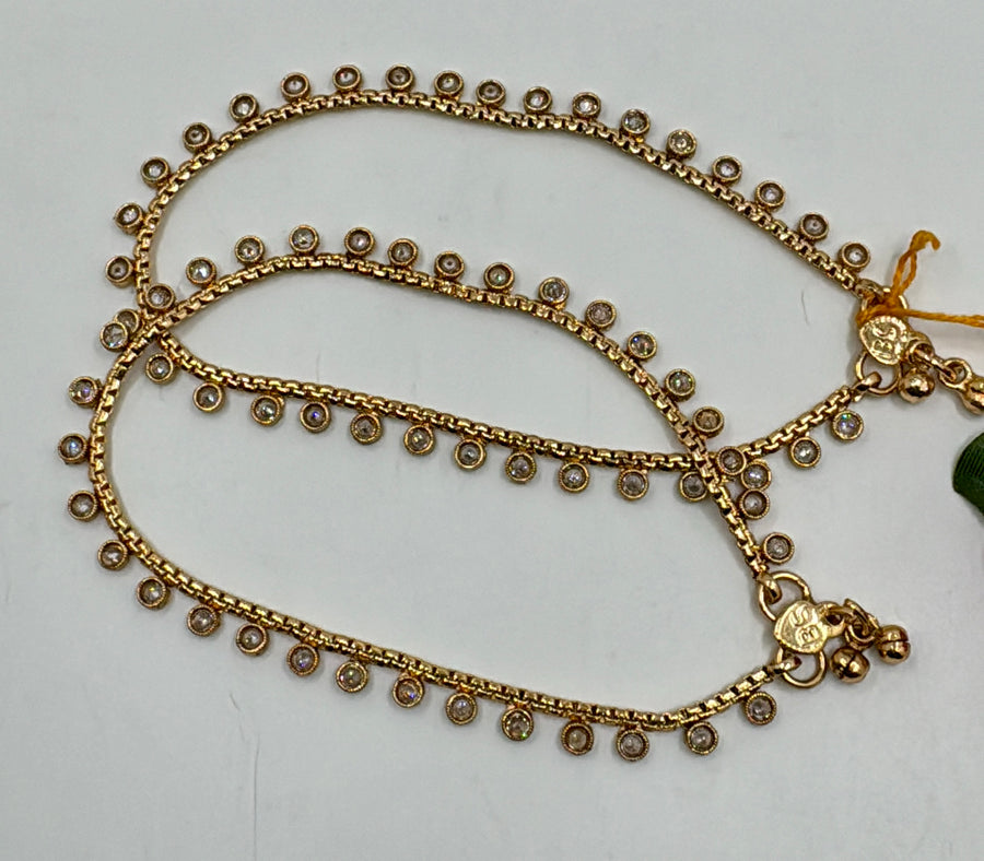 Clear Gold Lookalike Dainty Anklets