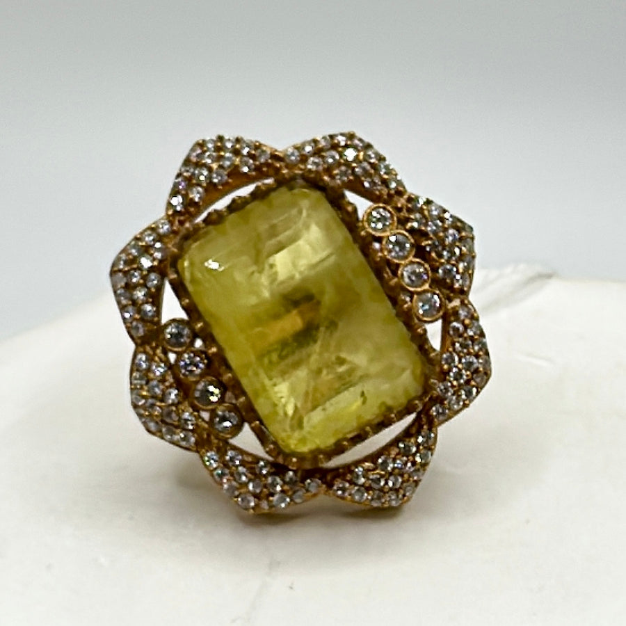 Yellow Doublet Adjustable Finger Ring