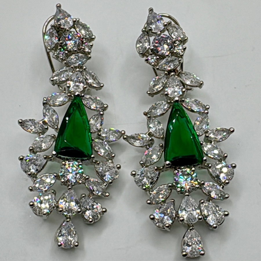 Green American Diamonds Earrings