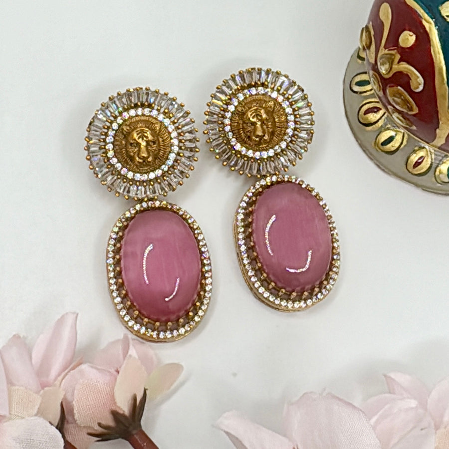 Pink Sabya Inspired Earrings