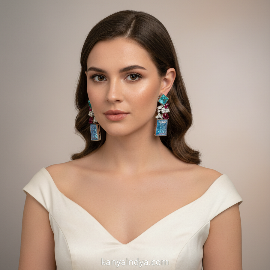 Turquoise Multi Swarovski Earrings