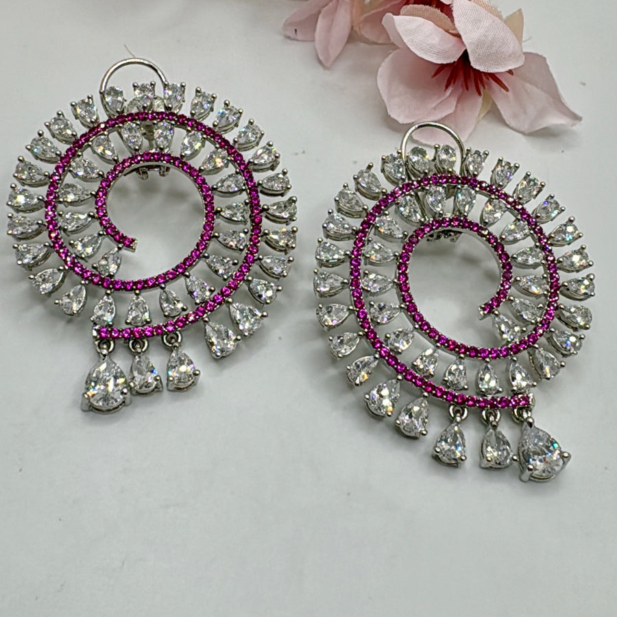 Ruby American Diamonds Chic Statement Earrings