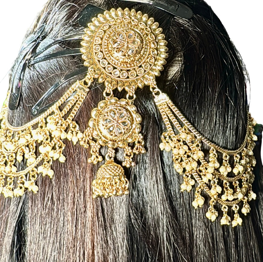 Clear Kundan Hair Accessories