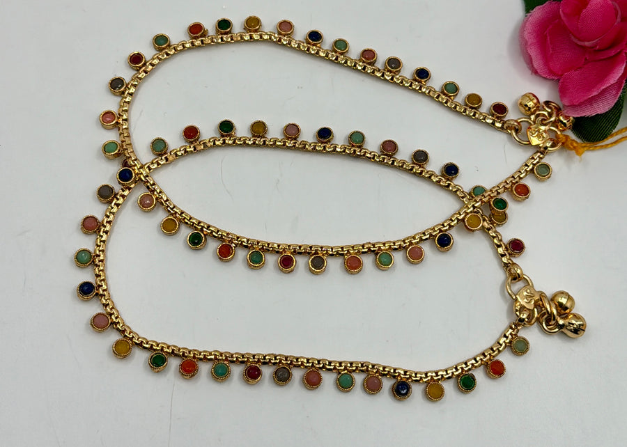 Multi Gold Lookalike Dainty Anklets