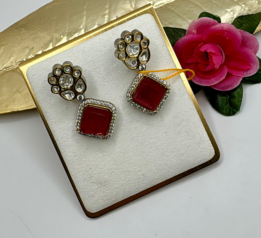 Red Moissanite Earrings