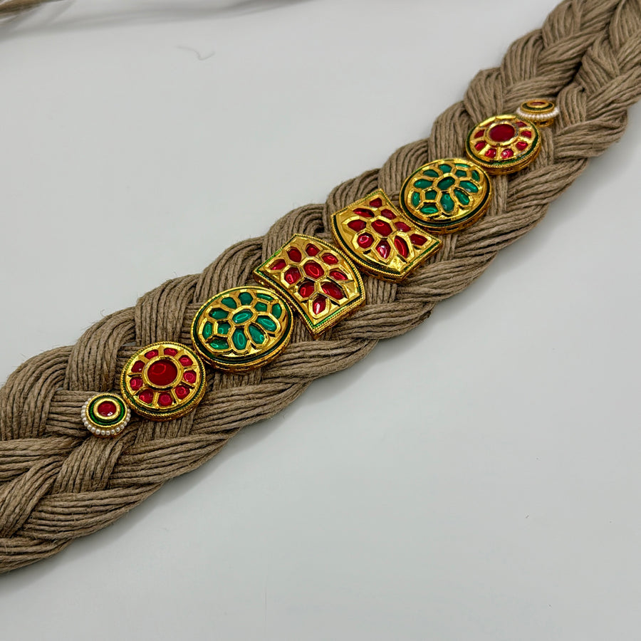 Multi Jute With Kundan Embellishments Hairband