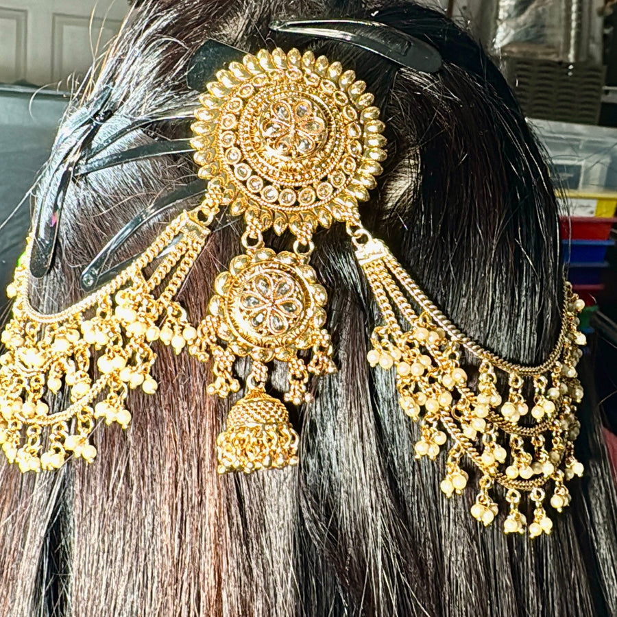 Clear Kundan Hair Accessories