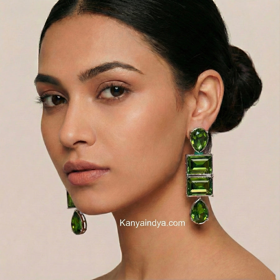 Green Swarovski Earrings