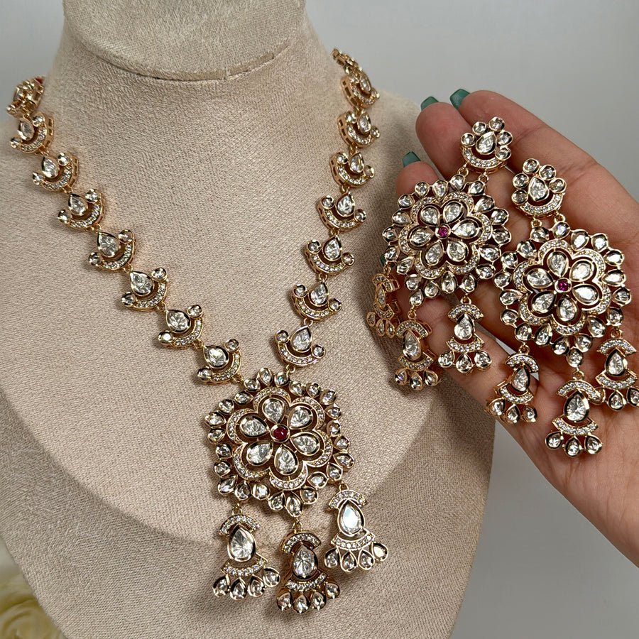 Ruby Polki Kundan Necklace Set