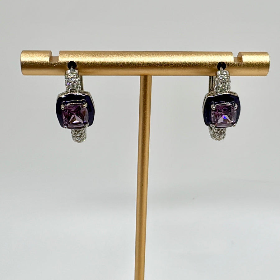 Purple American Diamonds Earrings