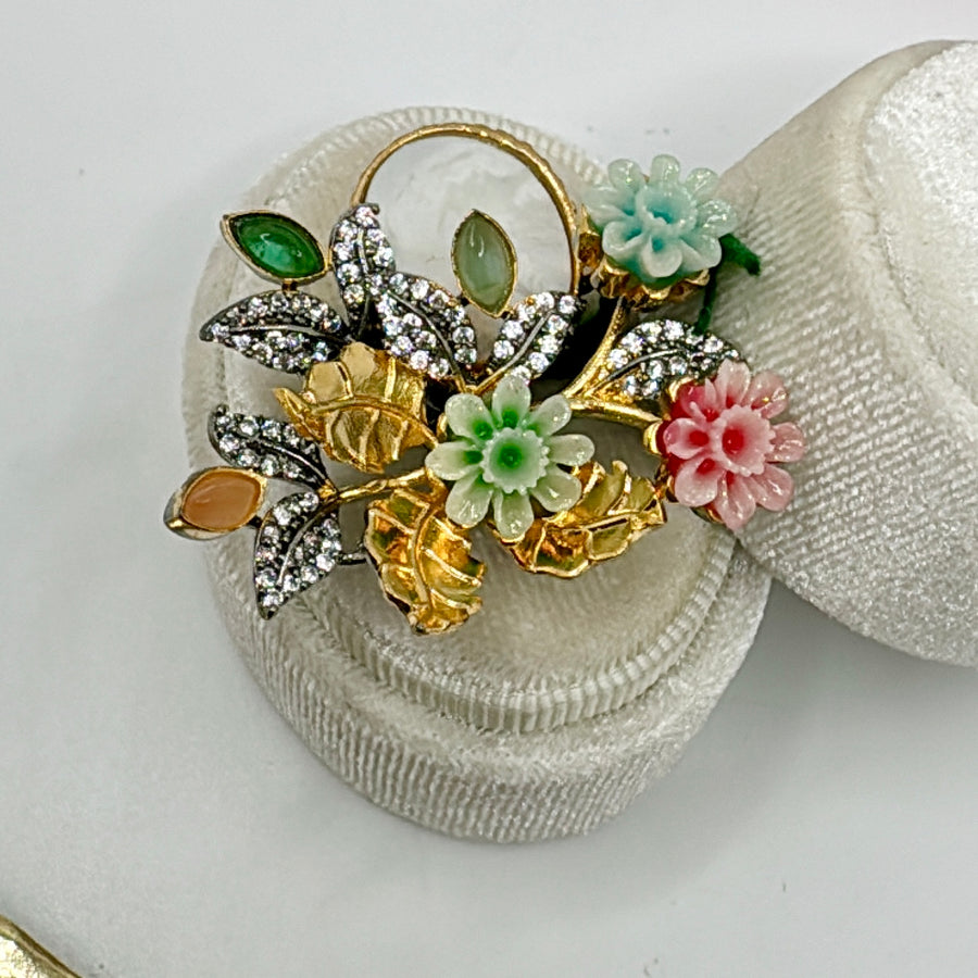 Multi Flower Adjustable Finger Ring