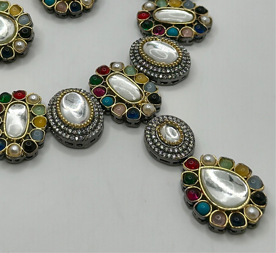 Multi Uncut Kundan Necklace Set