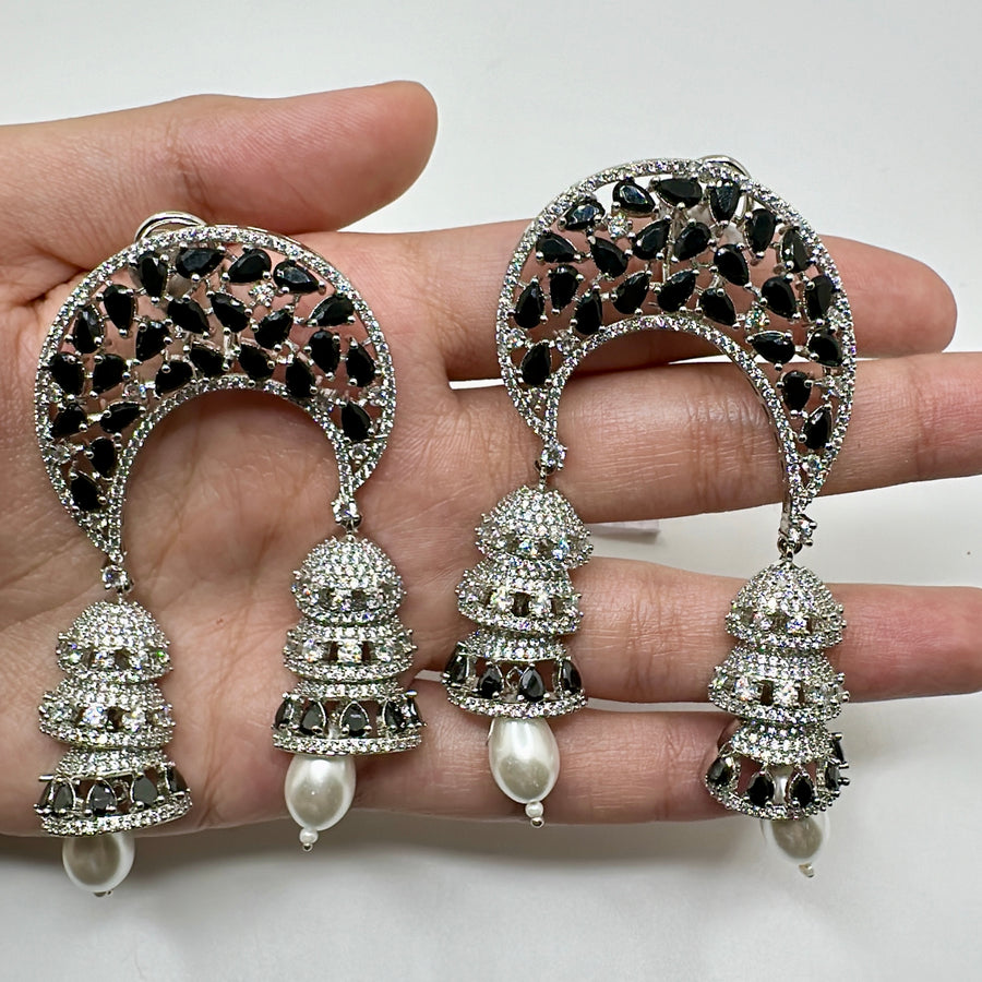 Black American Diamonds Earrings