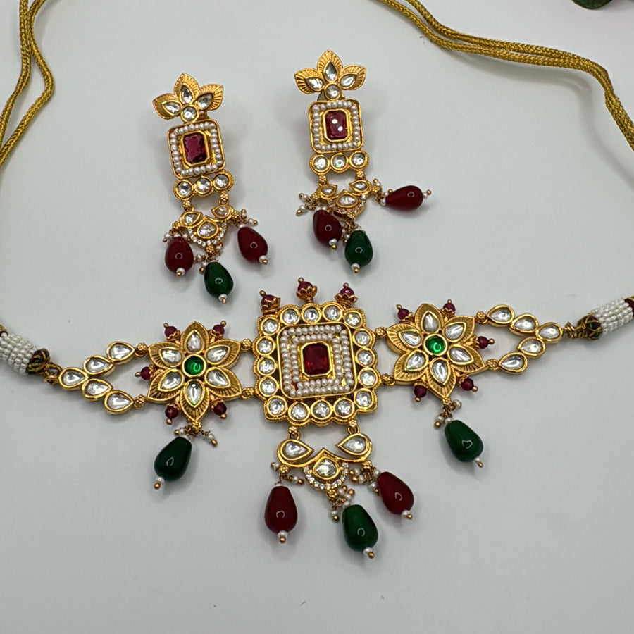 Ruby & Green Tyaani Inspired Choker Set