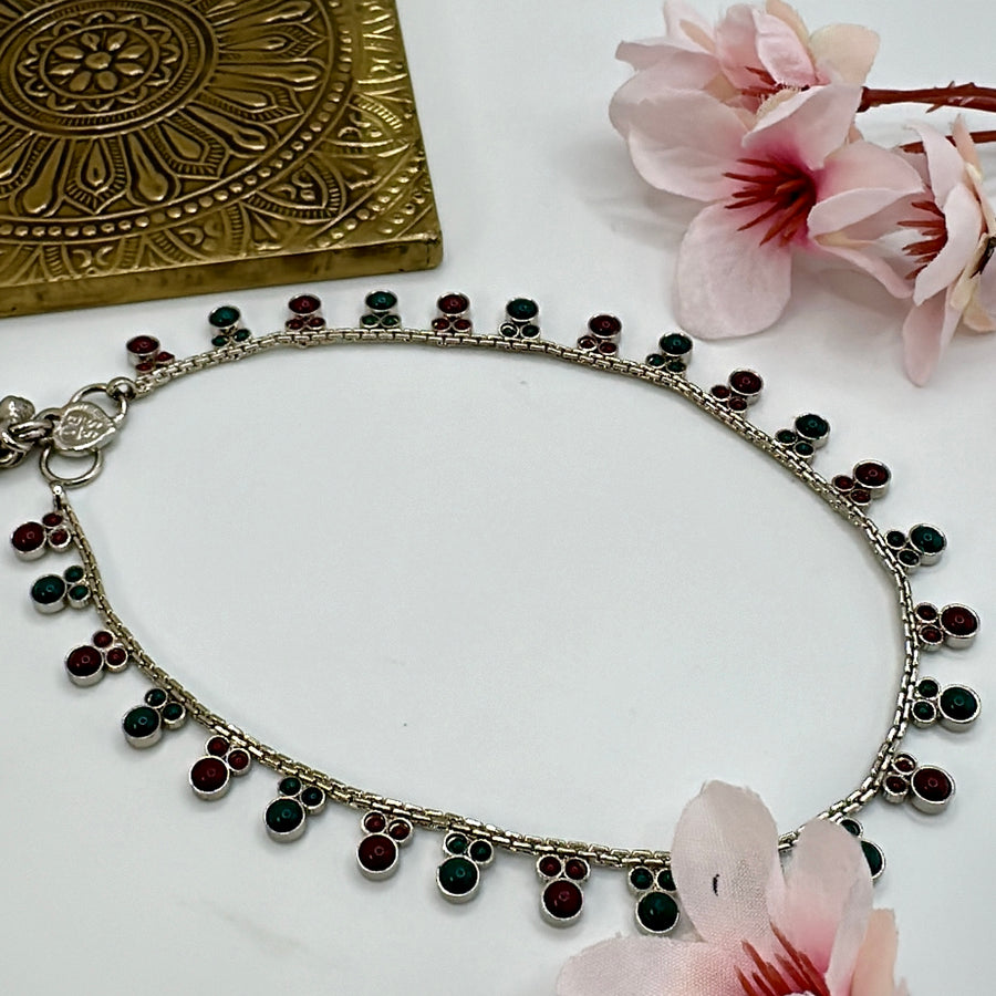 Black Silver Lookalike Anklet