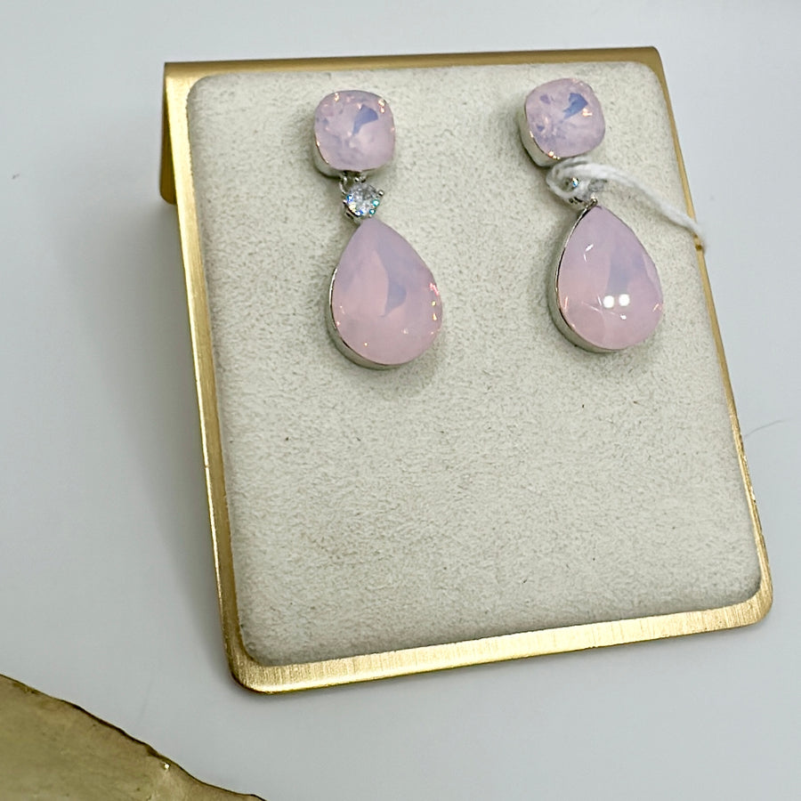 Pink Swarovski Earrings