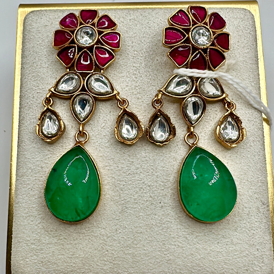 Purple- Green Ruby Earring