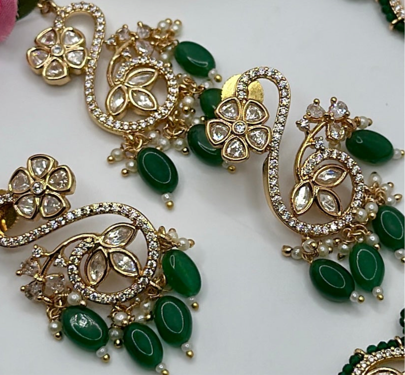 Green Tyaani Inspired Necklace Set