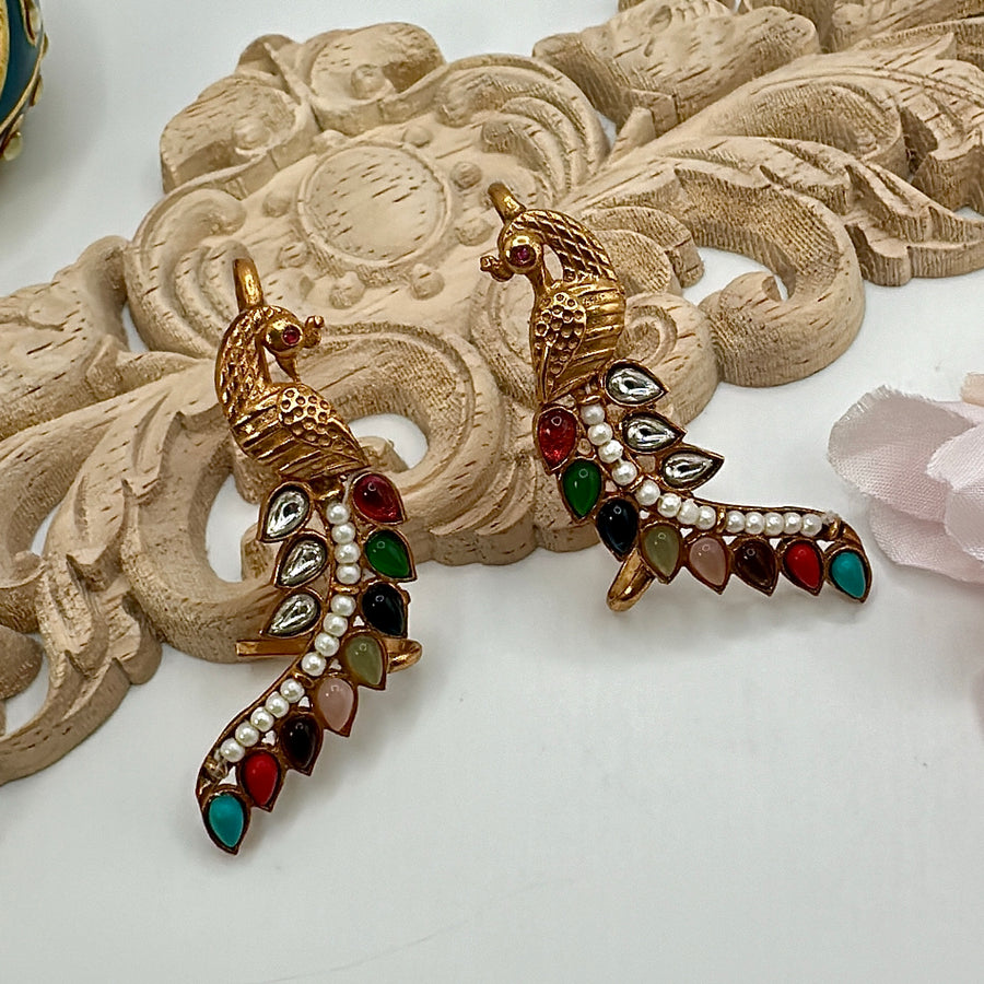 Multi Navratan Ear Cuff