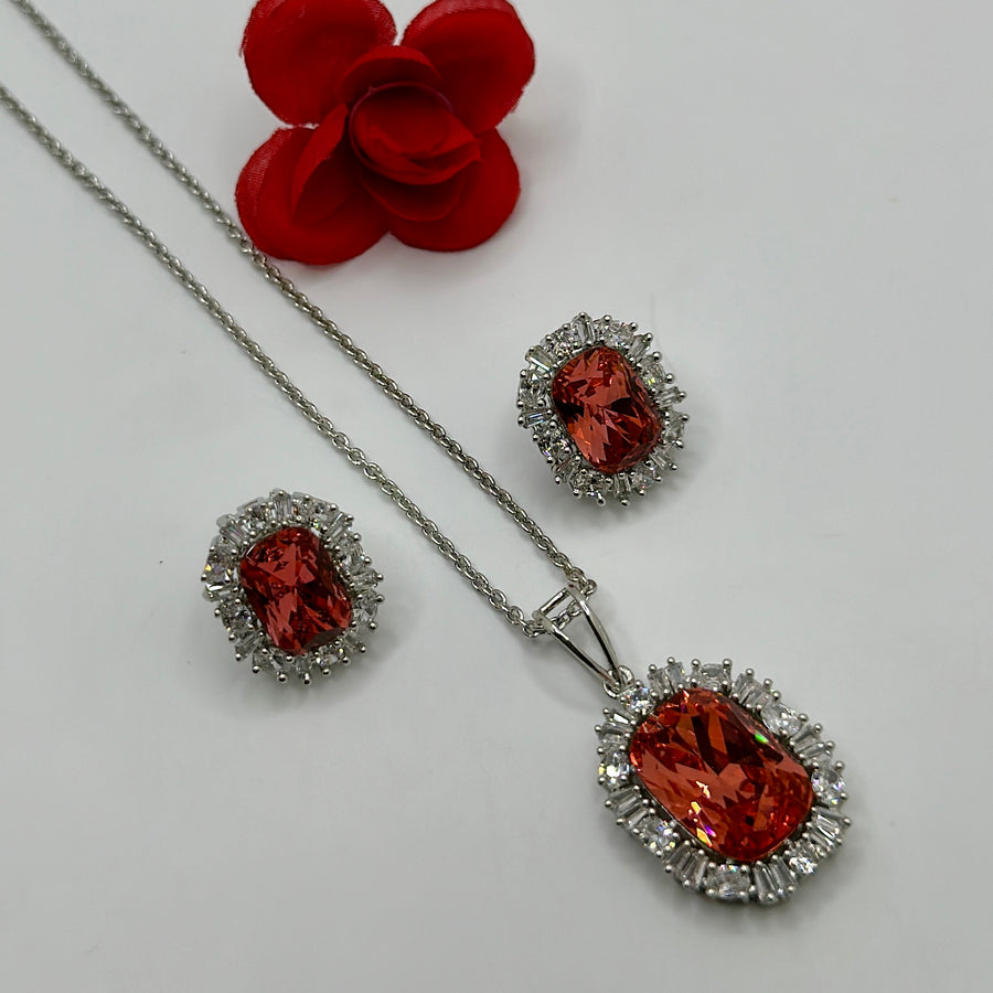 Red Swarovski Pendant Set