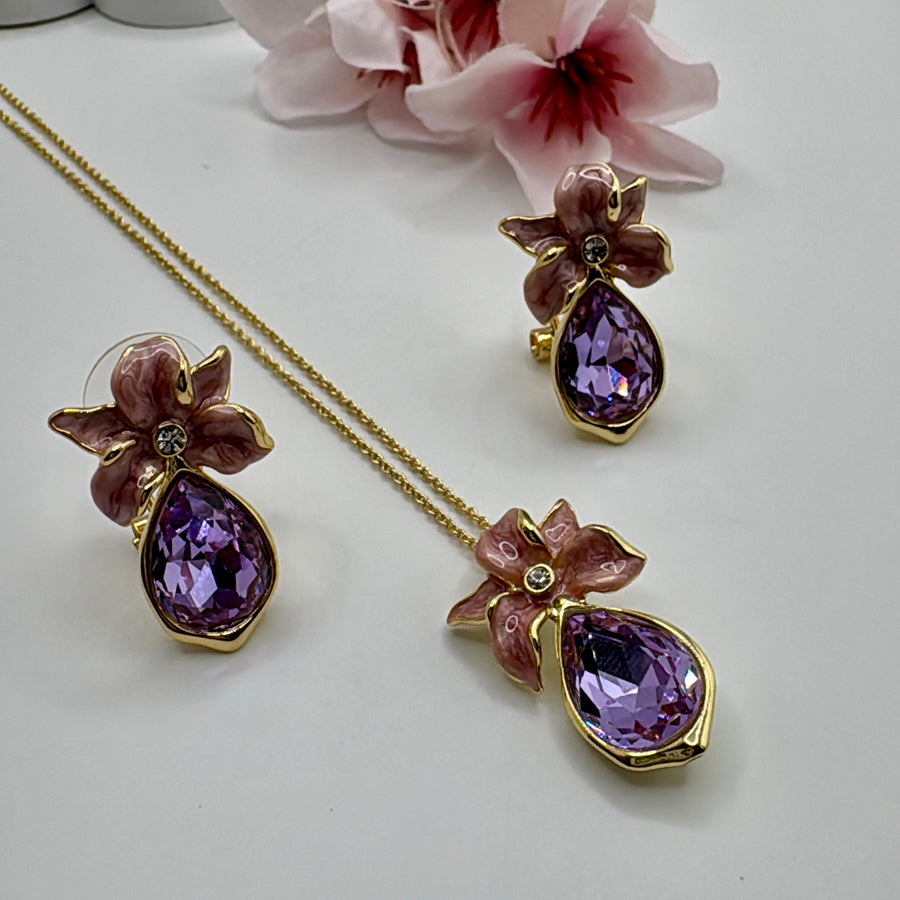 Purple Crystal Pendant Set(AD)