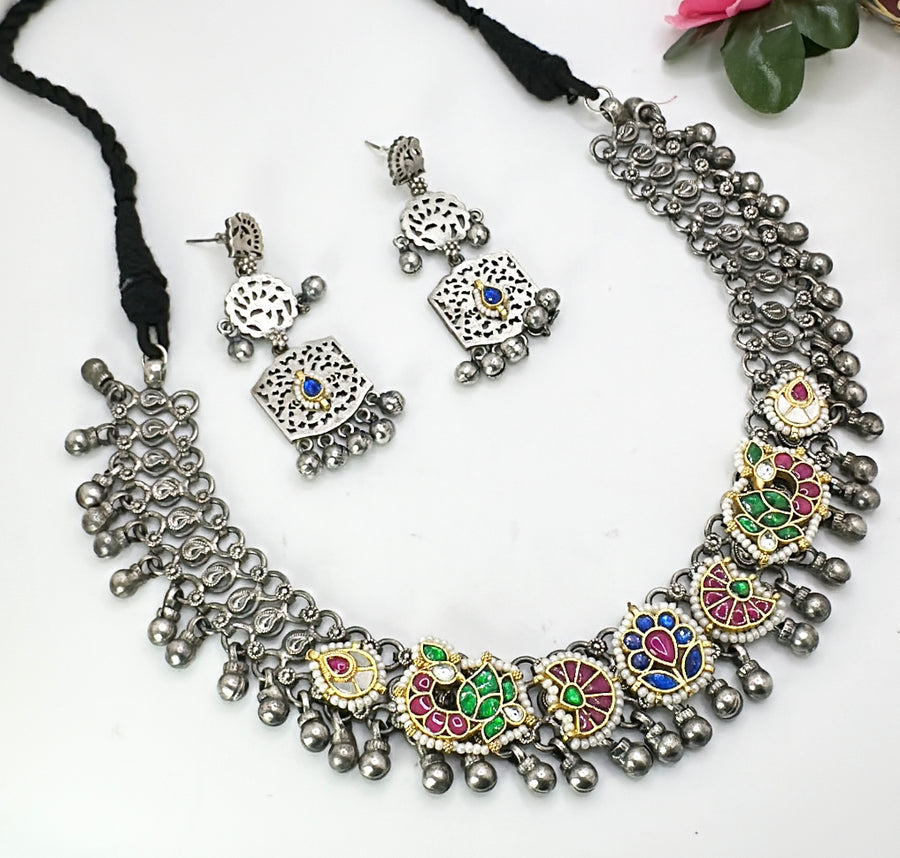 Silver Lookalike Necklace Set