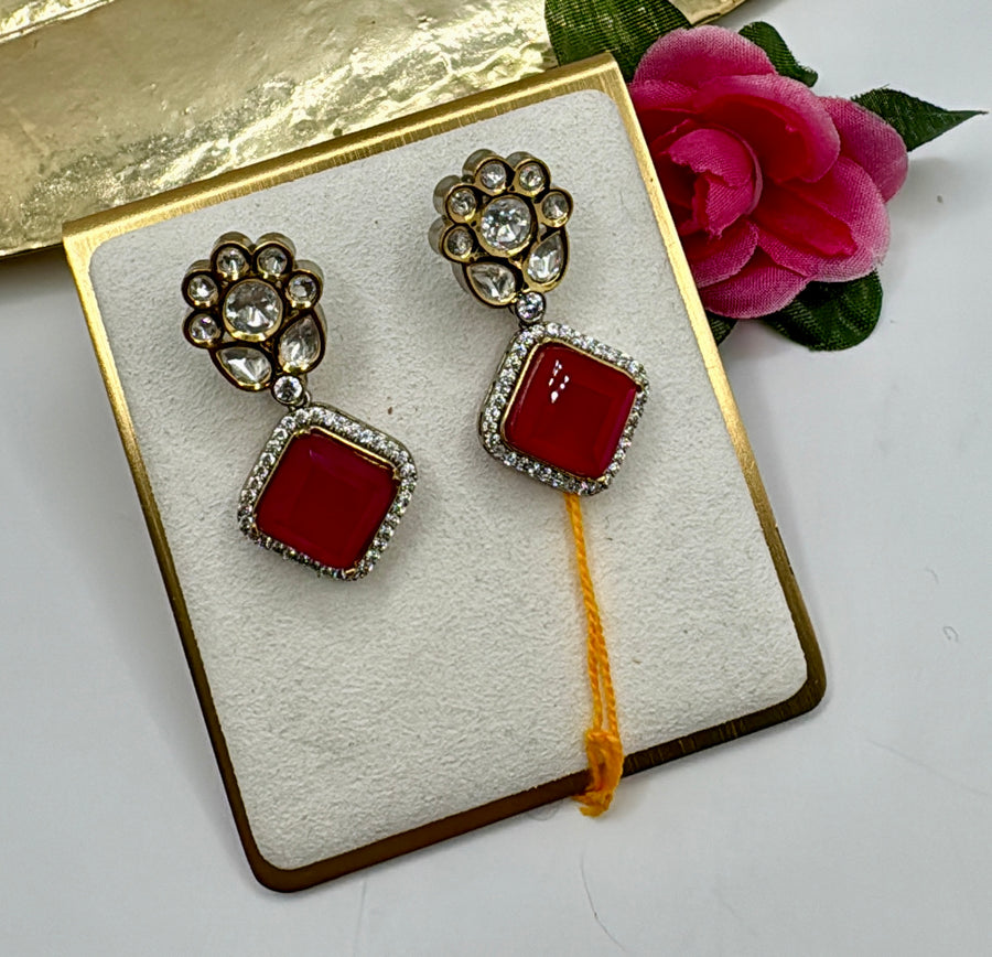 Ruby Moissanite Earrings