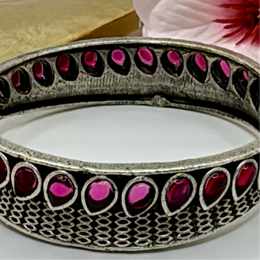 Ruby Silver Lookalike Bangle