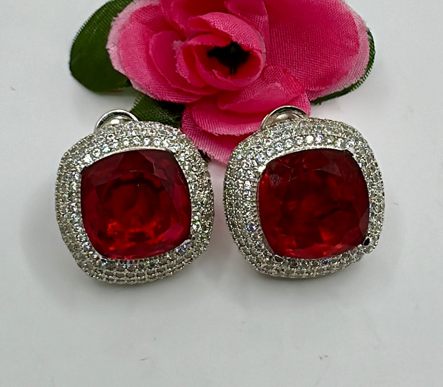 Ruby Red Swarovski Studs