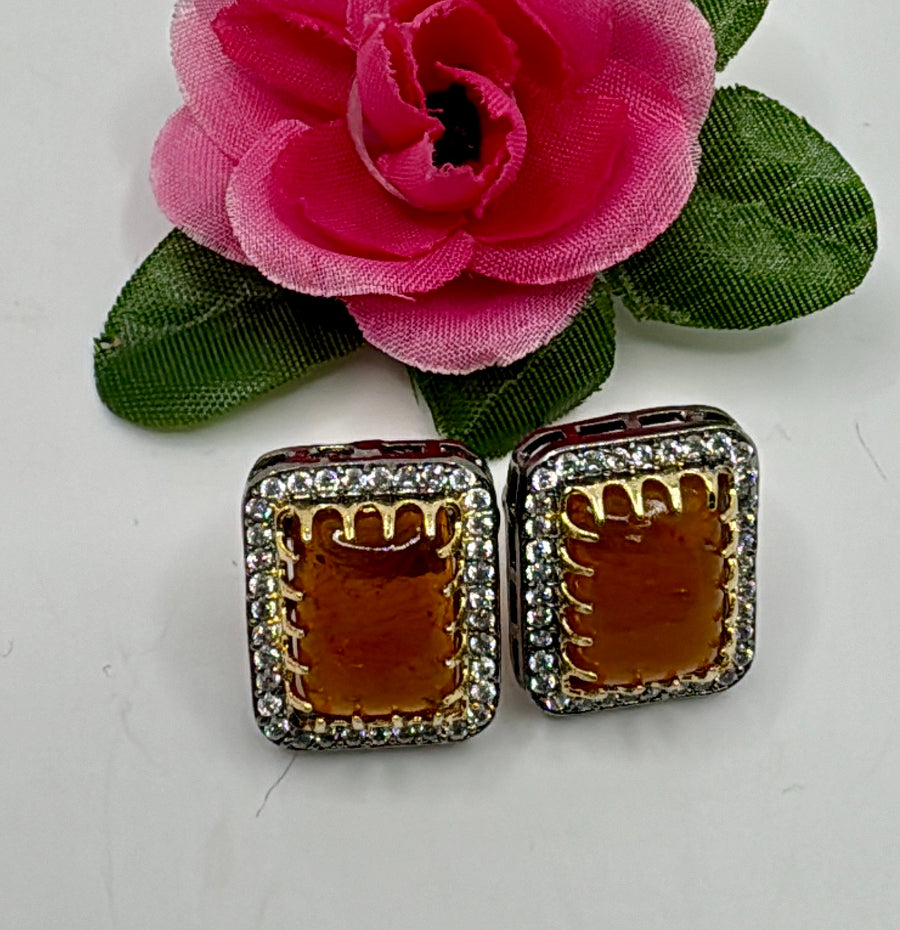 Orange Victorian Studs