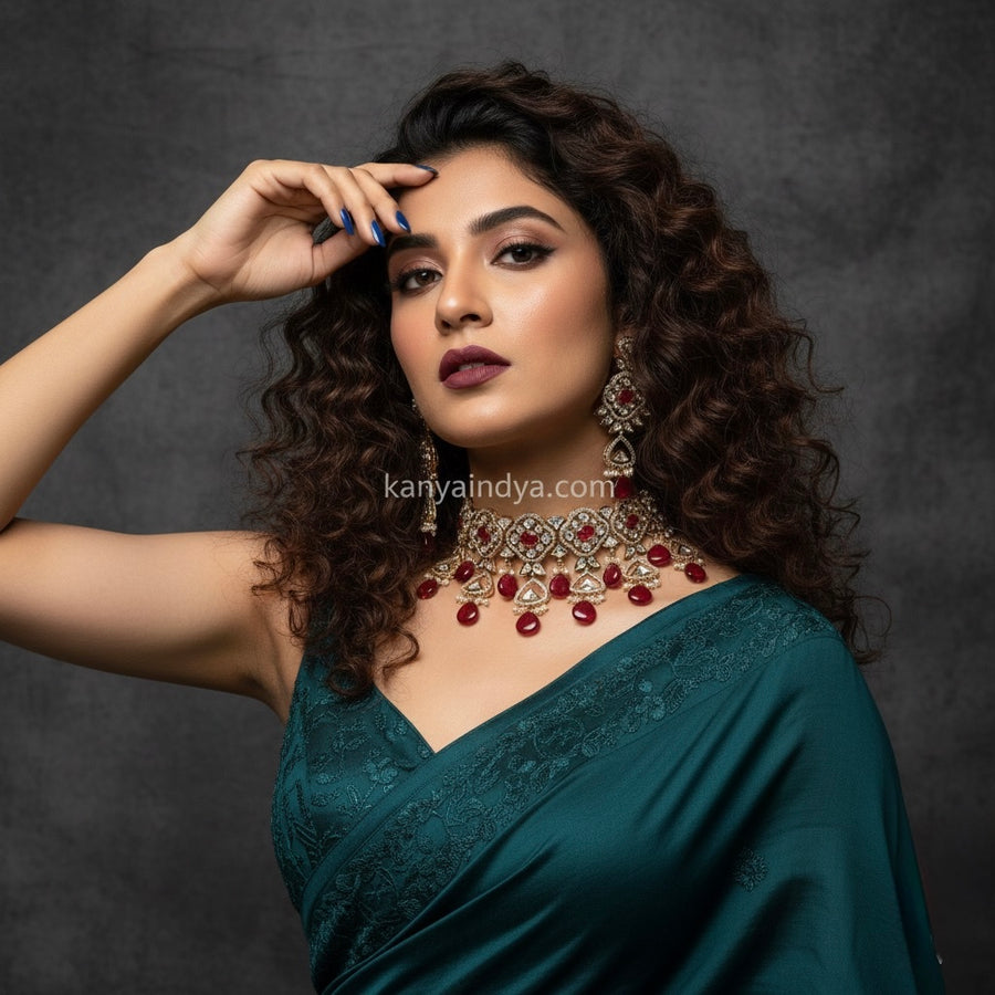 Ruby Polki Kundan Choker Necklace Set