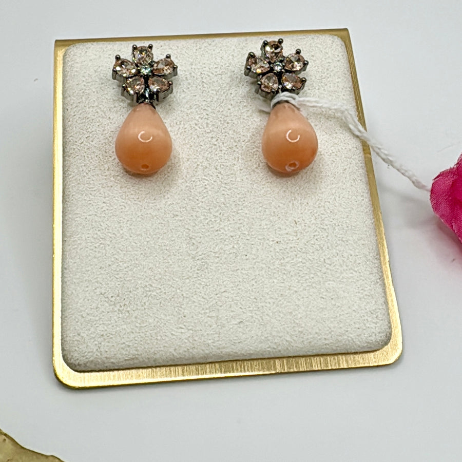 Orange Flower Earrings