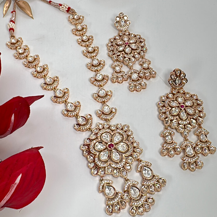 Ruby Polki Kundan Necklace Set