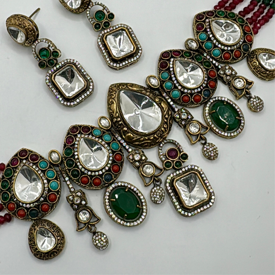 Navratan Uncut Polki Kundan Choker Set