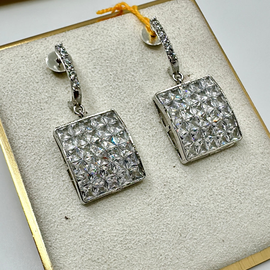 Clear Invisible Setting American Diamonds Earrings