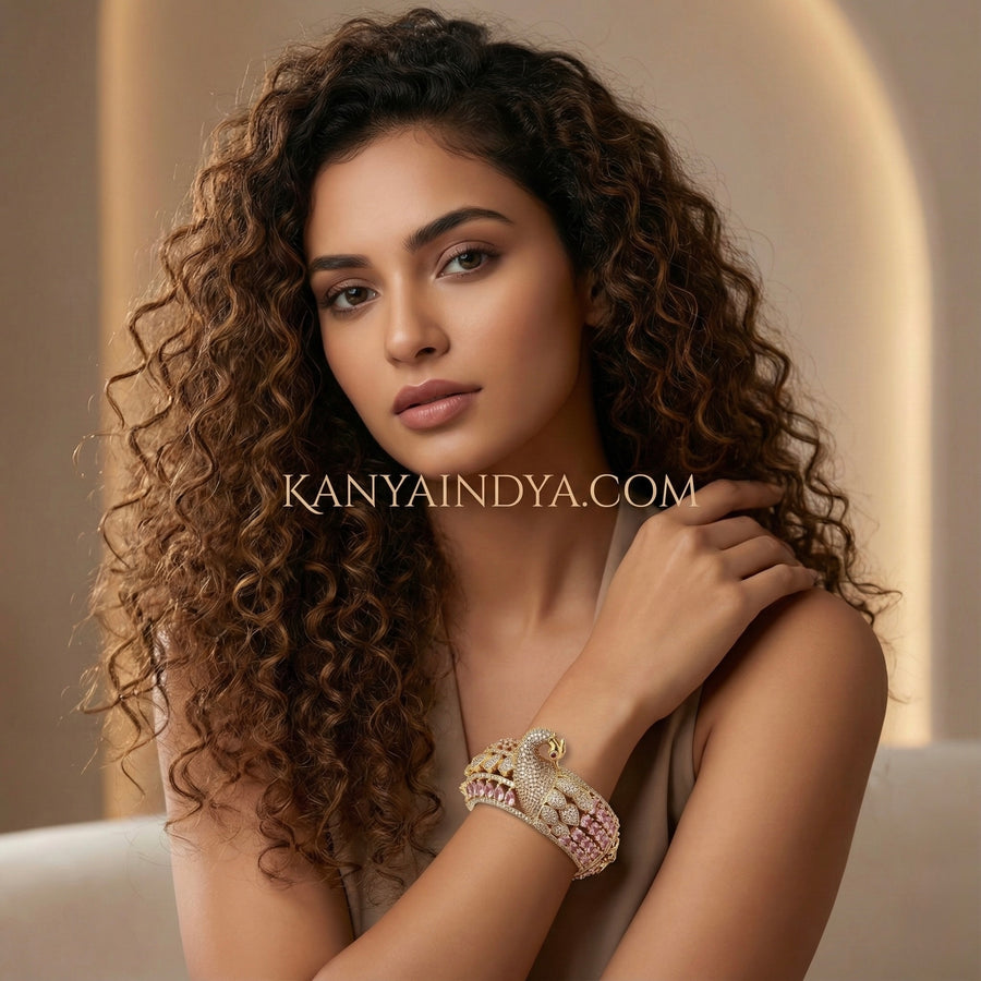 Pink Invisible Setting Moissanite Openable Bracelet( Fits Size 2.2-2.6)