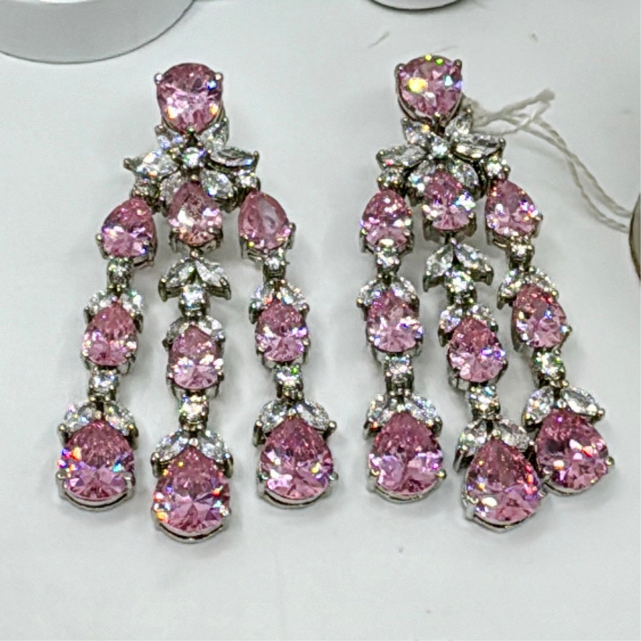 Pink American Diamonds Earrings