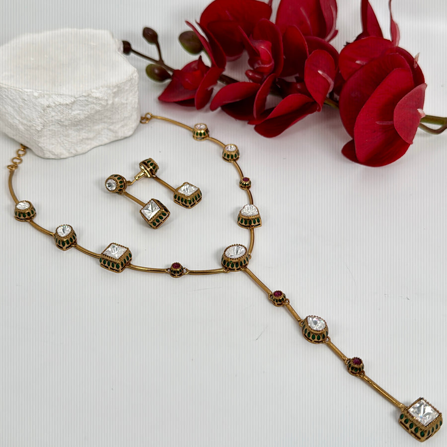 Multi Moissanite Dainty Necklace Set