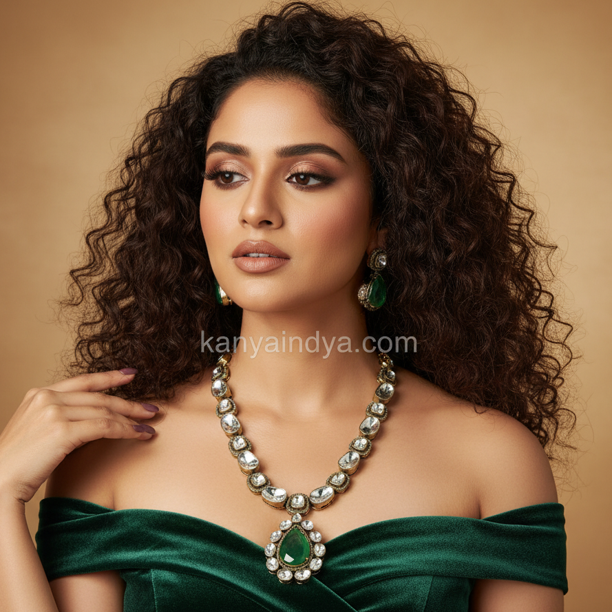 Mint Doublet Moissanite Necklace Set